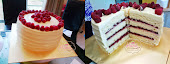 white cake with rasberry filling