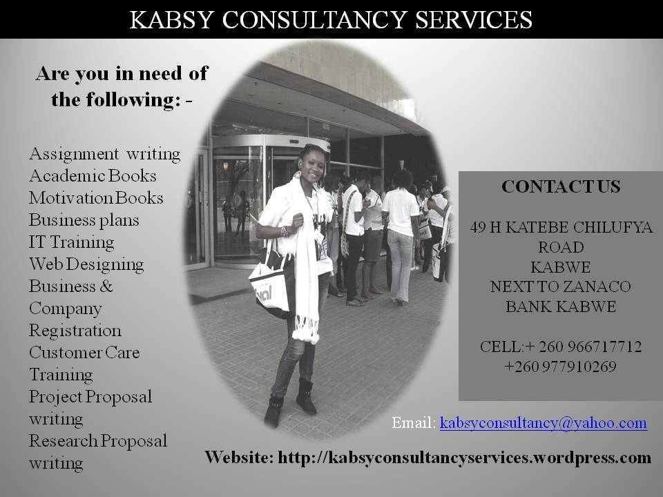 KABSY CONSULTANCY SERVICES Role of Social Workers in Zambia