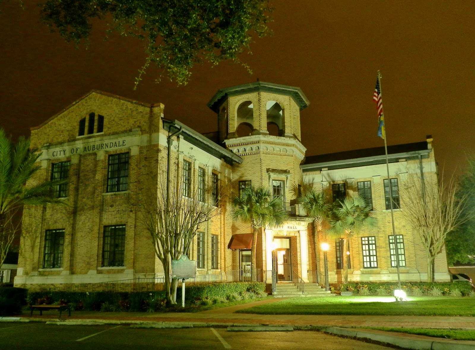 Places To Go, Buildings To See City Hall at Night Auburndale, Florida