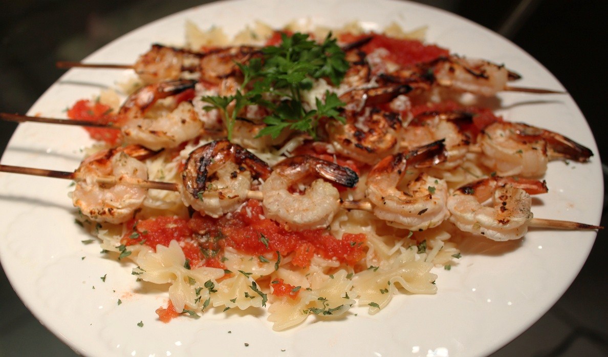 Grilled Shrimp Marinara with Bowties What's Cookin' Italian Style Cuisine