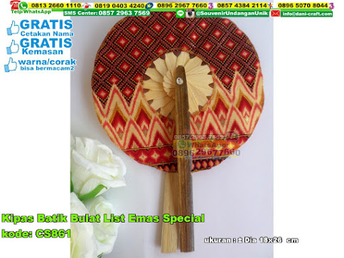 Kipas Batik Bulat List Emas Special