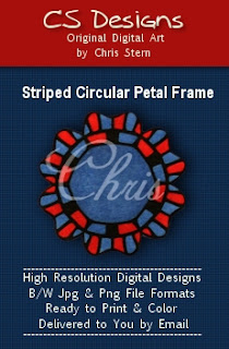 Circular Petal Frame digital stamp
