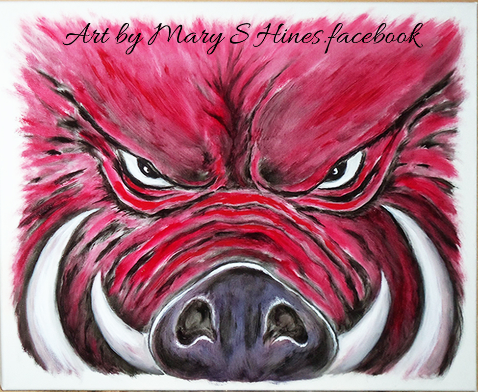 Mary's Daily Painting Blog 'Razorback 01'....Handpainted oil on 16x20