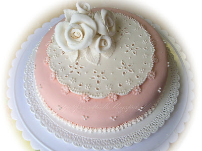 (PDZ-SAP) Torta con rose rosa marmorizzate