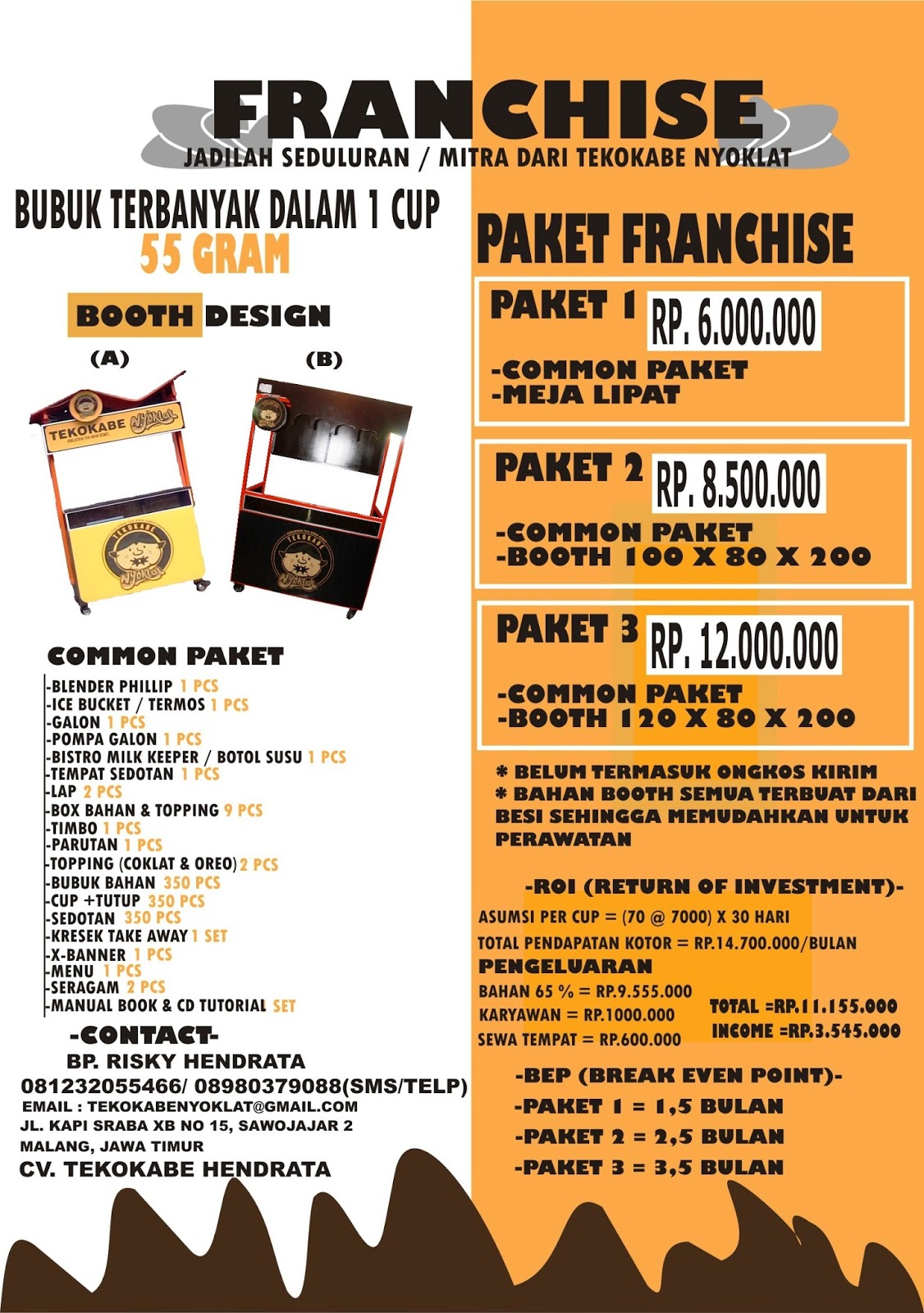 Tekokabe Nyoklat Peluang Waralaba Minuman Coklat Dingin Tekokabe Nyoklat