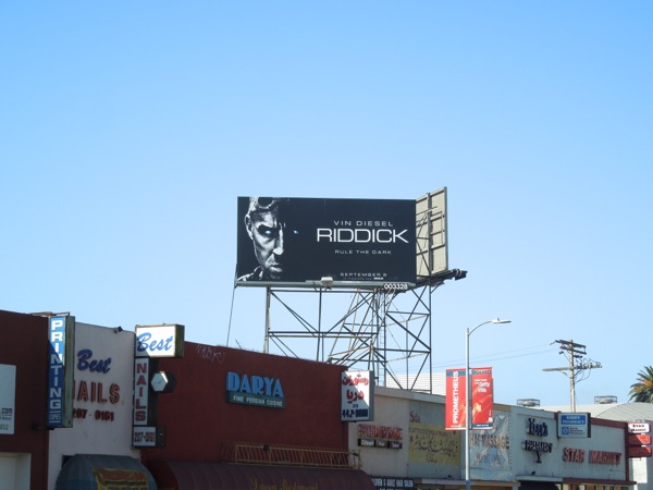 Riddick film billboard Santa Monica Boulevard Riddick film billboard