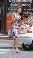 Michelle Keegan leaving ry cleaning store