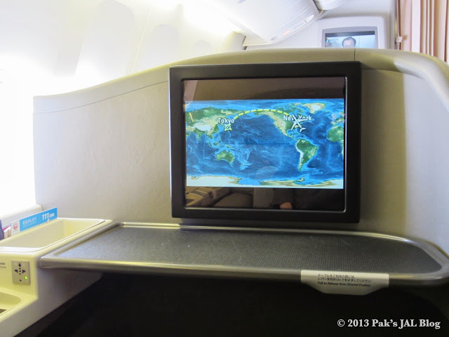 Every seat is equipped with a 19 inch personal TV set