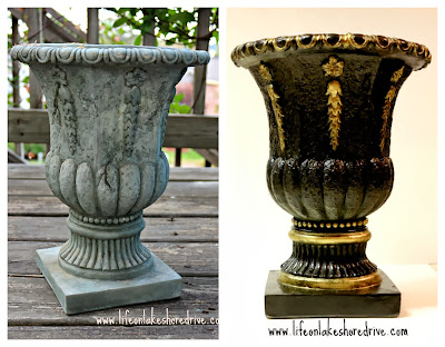 DIY Spray Paint & Gold Gilding Wax Planter Makeover  Life on Lakeshore Drive
