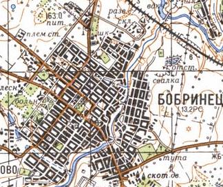Топографічна карта Бобринця