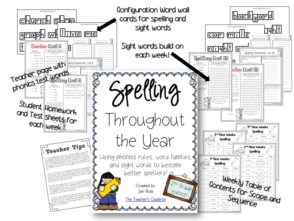 Keeping Spelling Throughout the Year Organized! Teacher by the Beach