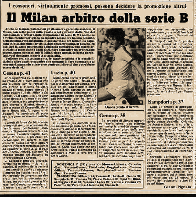 TWB22RELOADED Milan AC Campionato Serie B 1980 1981