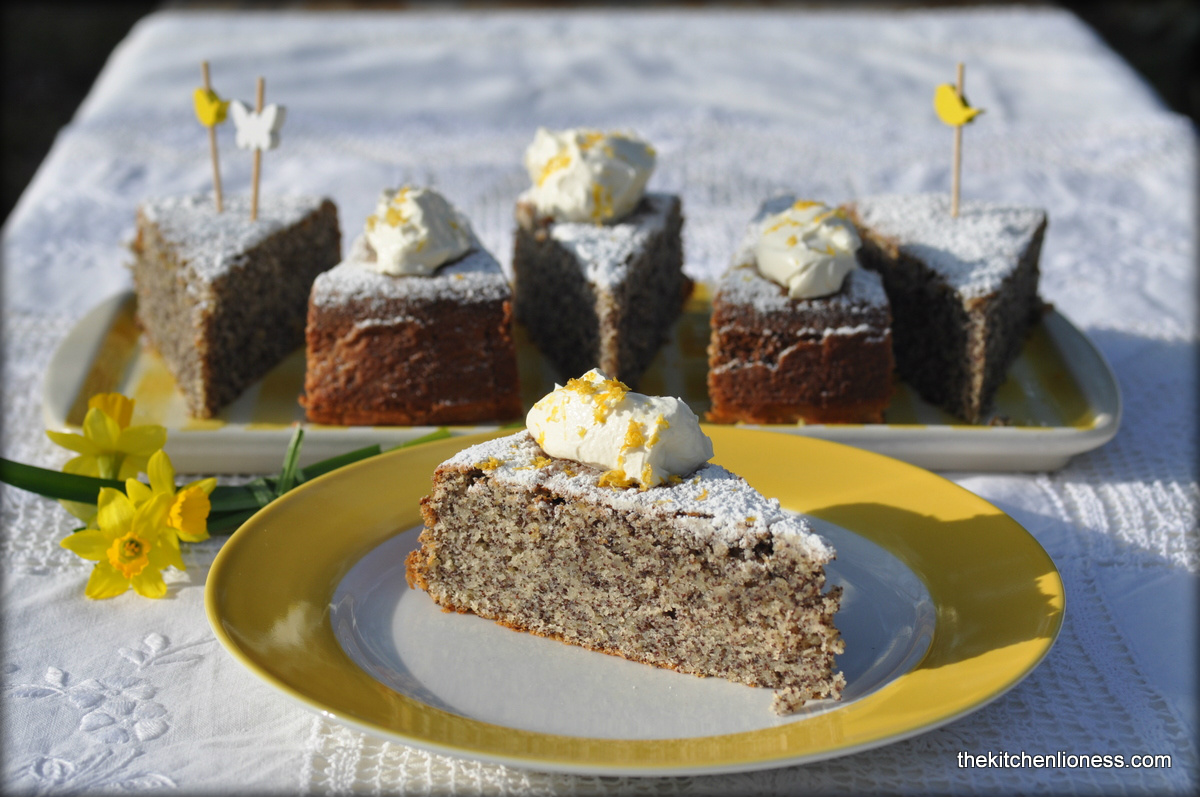 The Kitchen Lioness Springtime Baking Lemon Cake with Almonds & Poppy