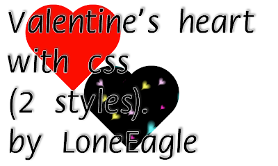 Valentine's heart with css (2 styles) by LoneEagle