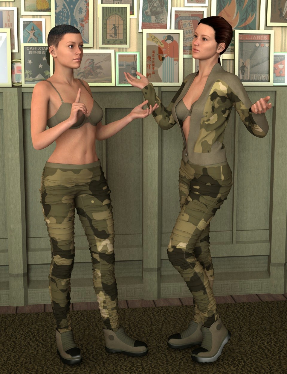 3d Models Art Zone - Army Brat for Genesis 2 Female(s) 3d Models Art Zone - Army Brat for Genesis 2 Female(s)