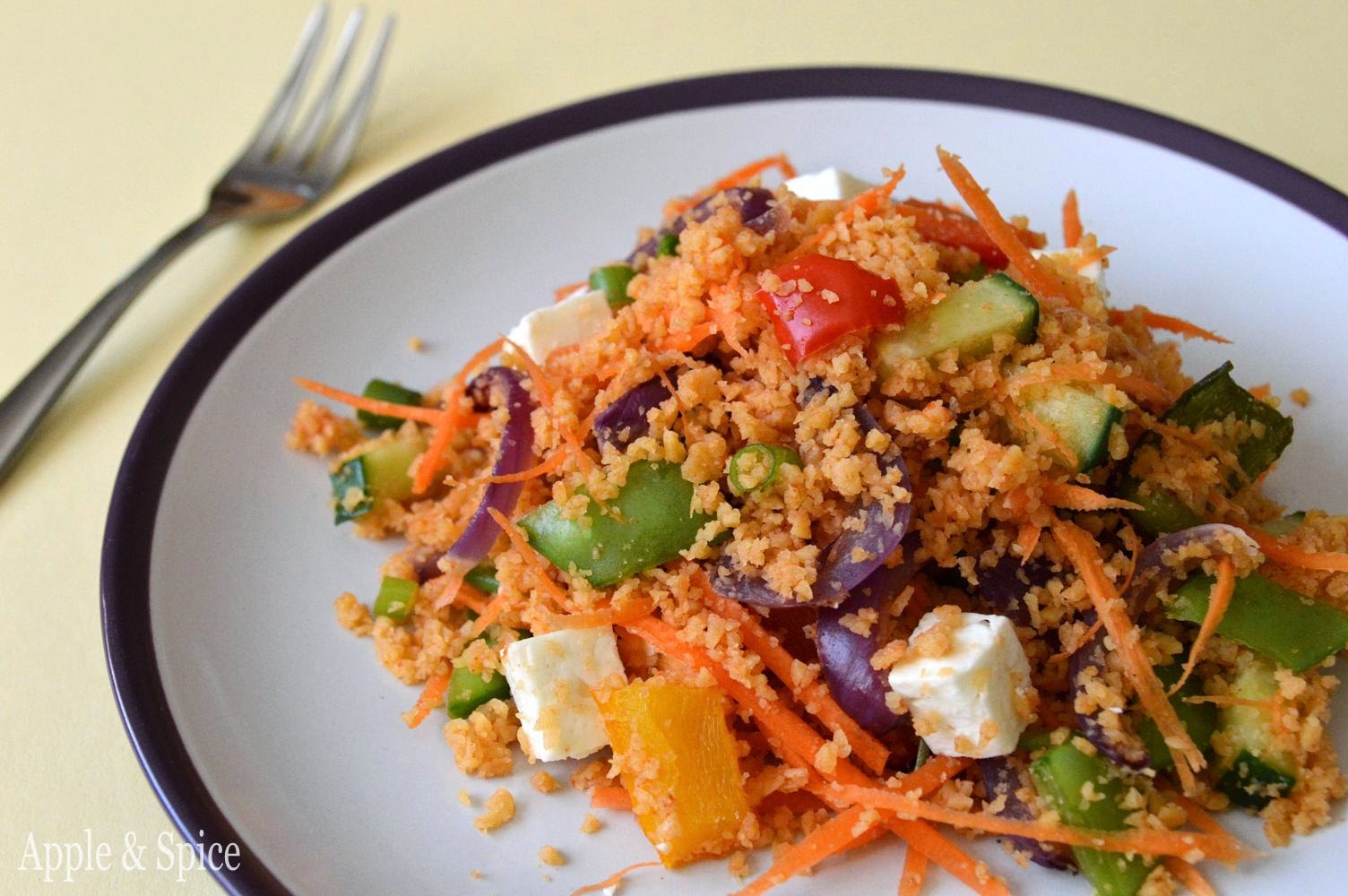 Apple & Spice Roasted Veg & Feta Salad with Gluten Free Cous Cous