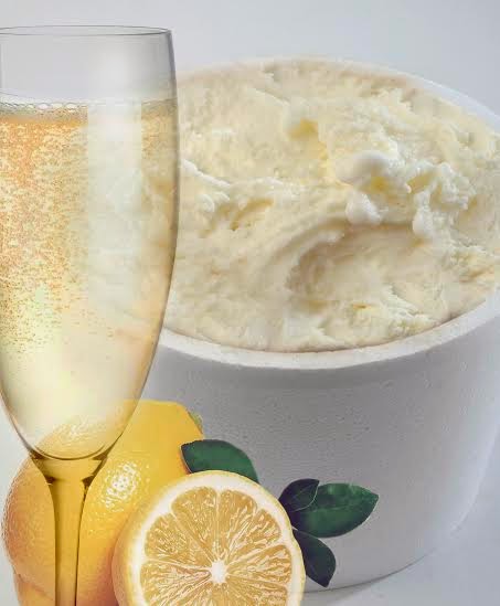 champagne y helado