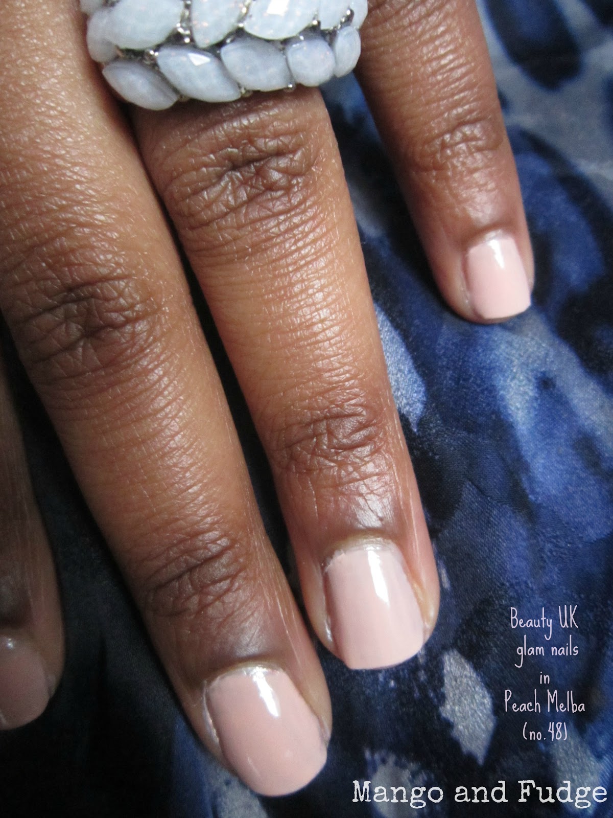 Beauty UK glam nails in Peach Melba | Mango and Fudge