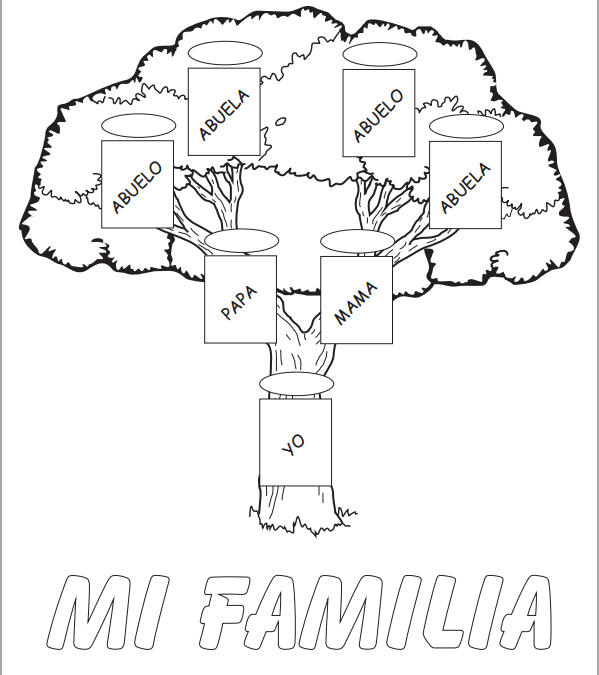 arbol genealogico para colorear