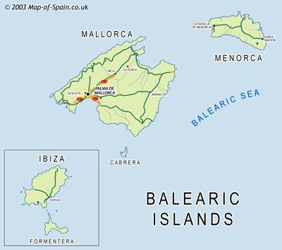 îles Baléares Carte de la ville