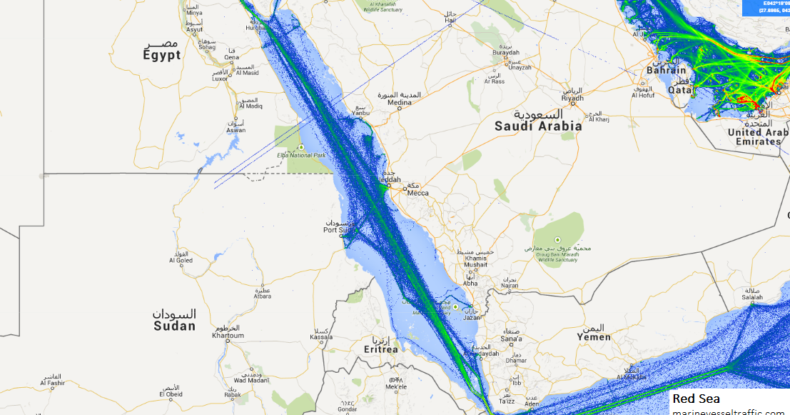 RED SEA SHIP TRAFFIC TRACKER Marine Vessel Traffic