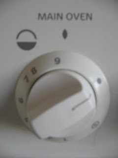 oven dial on number nine