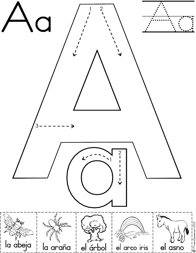 con esta serie de imagenes con la letra A para imprimir . Una ...