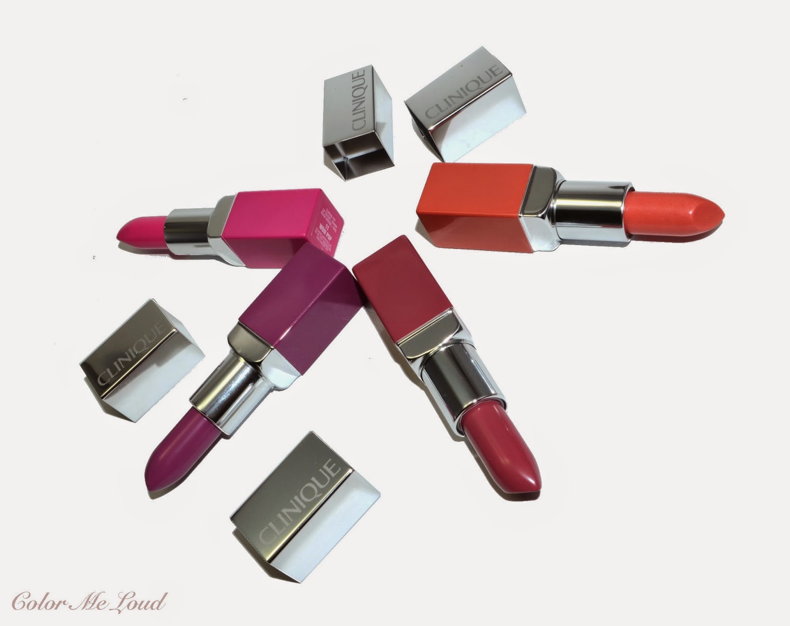 Clinique Pop Lip Color + Primer, Wow Pop, Grape Pop, Plum Pop & Melon