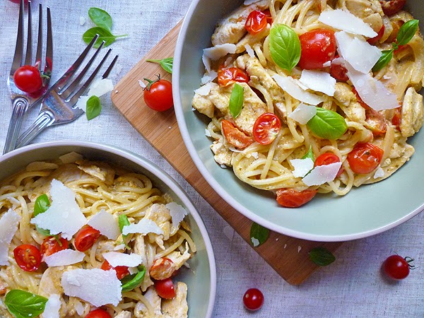 Pesto Chicken with Spaghetti Recipe