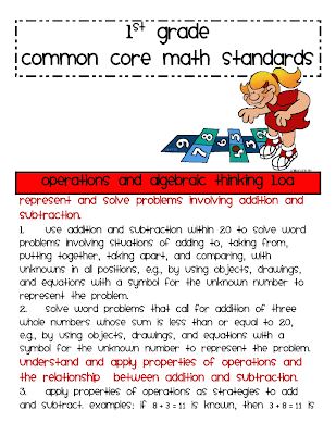 Lory's 2nd Grade Skills: 1st Grade Math Common Core