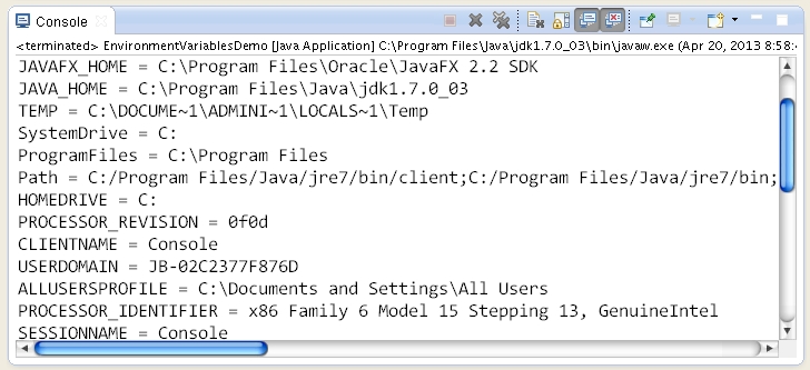 Variable Description In Java Programs