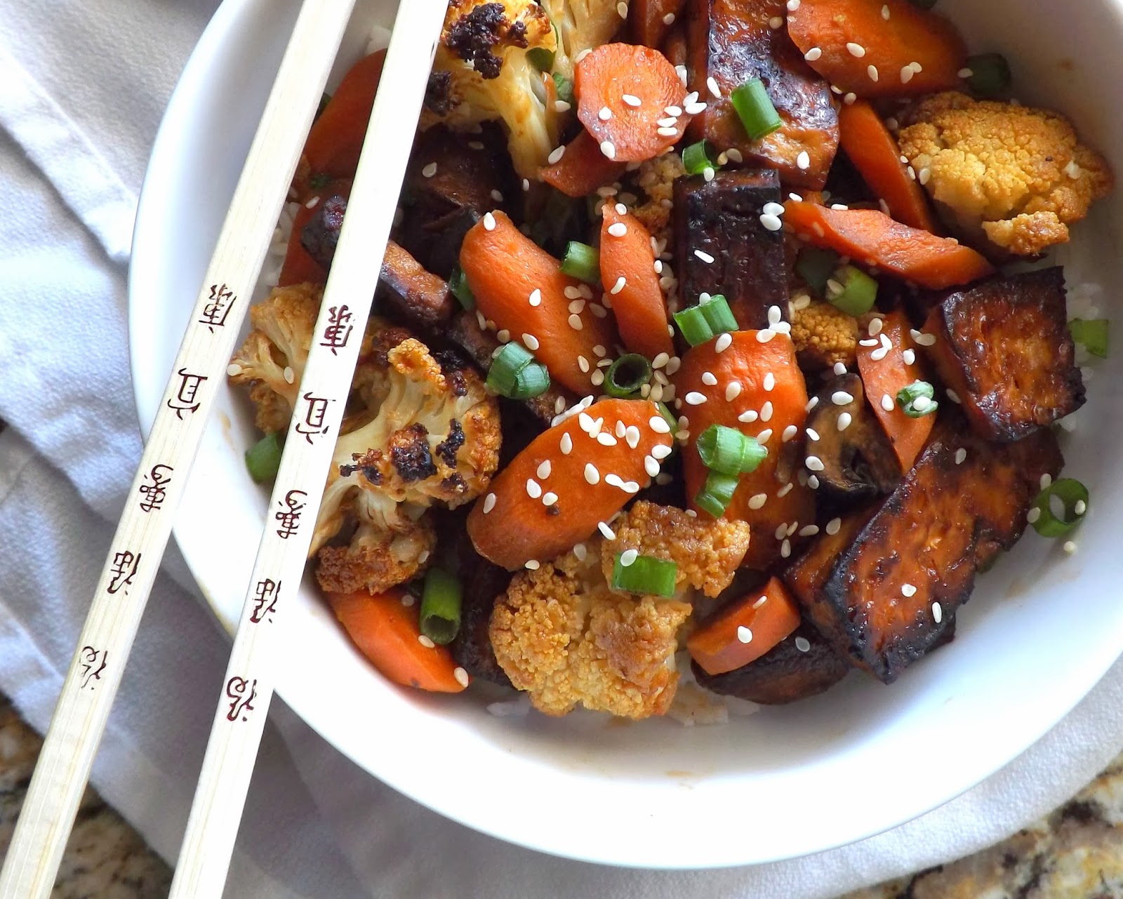 The BakeOff Flunkie Roasted Sesame Tofu & Vegetables