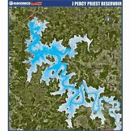 Navionics Paper Map J Percy Priest Reservoir Tennesee