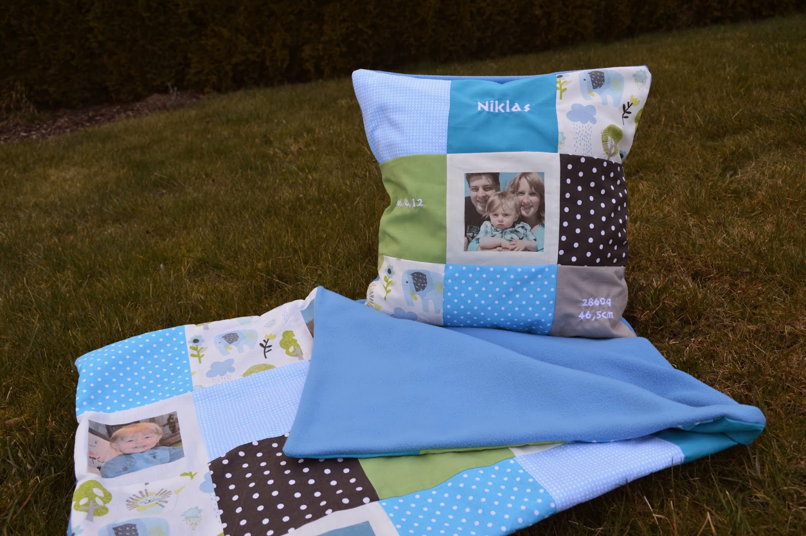 Ideenwiese Patchworkdecke und Kissen