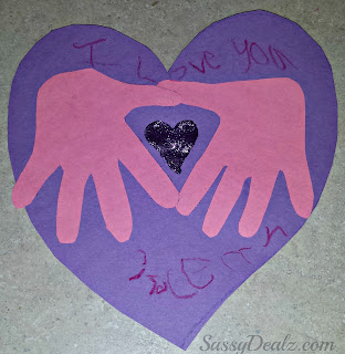valentines day handprint heart craft love