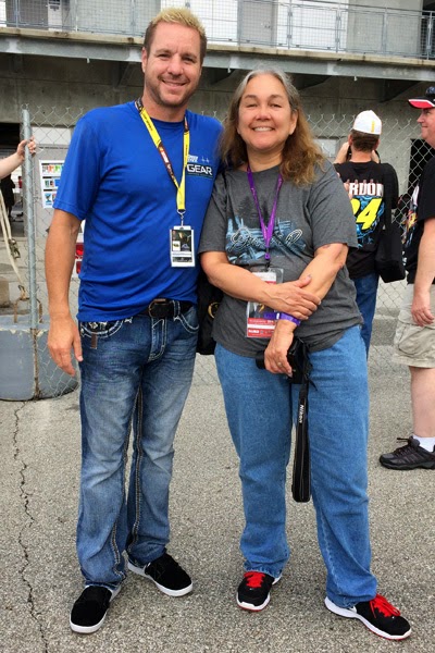 NASCAR Race Mom bumped into old friend Chris Monez. #crownheroes #jww400 #reignon #nascar