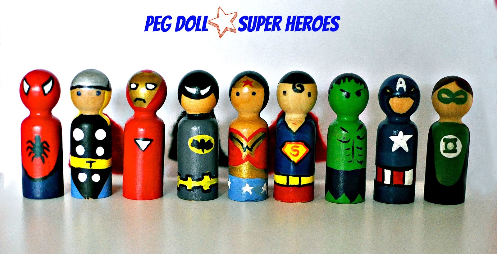 superhero peg dolls