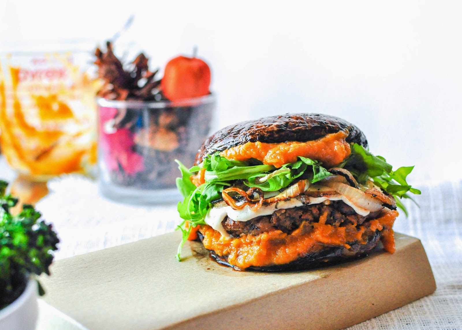 Pumpkin Craze Vegan Portobello Mushroom Burger (Gluten Free)