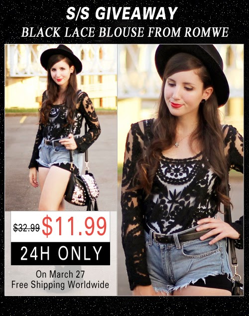 Romwe Black Lace Blouse Giveaway, indian fashion blog Romwe Black Lace Blouse Giveaway, indian fashion blog