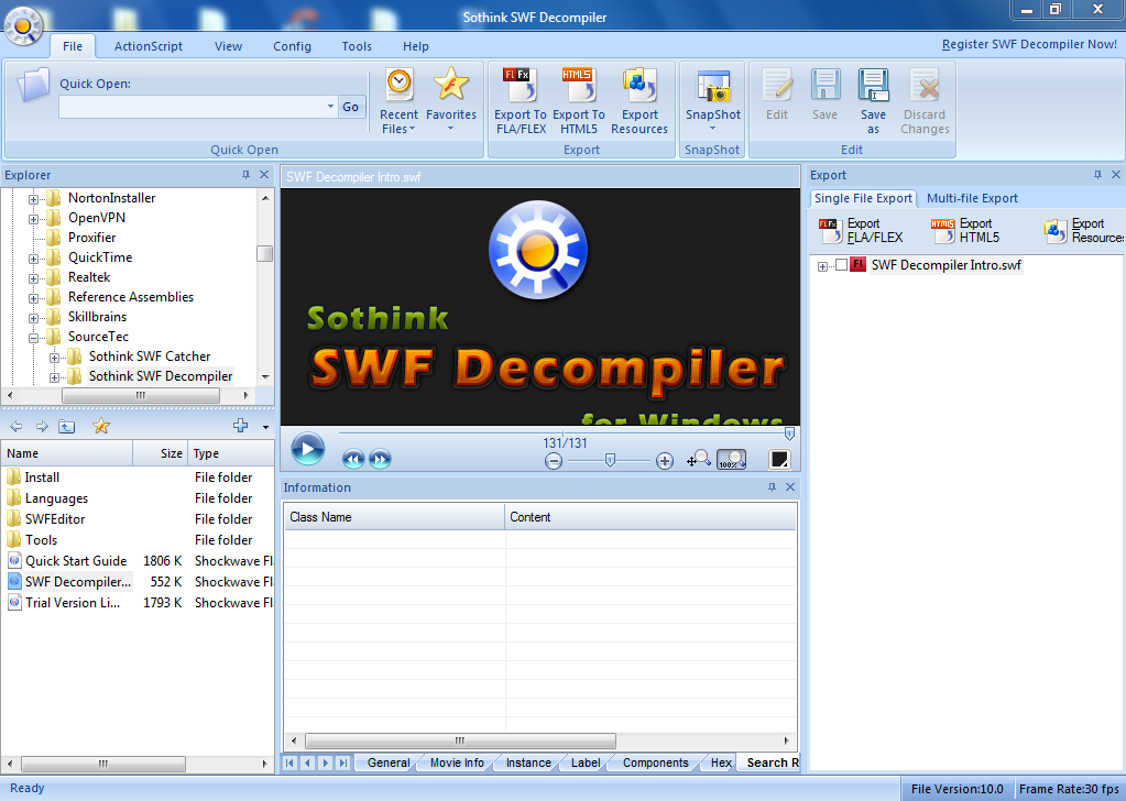 tutorial sothink swf decompiler