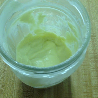 Oilve oil mayonnaise, homeade in quart canning jar