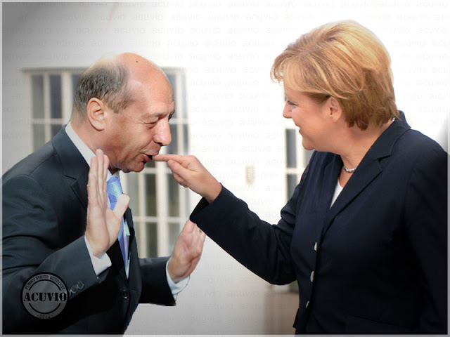 Angela Merkel Traian Băsescu funny photo Consiliul European