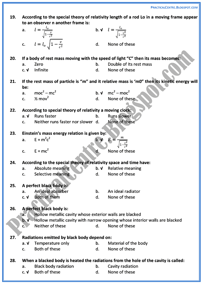 advent-of-modern-physics-mcqs-physics-12th