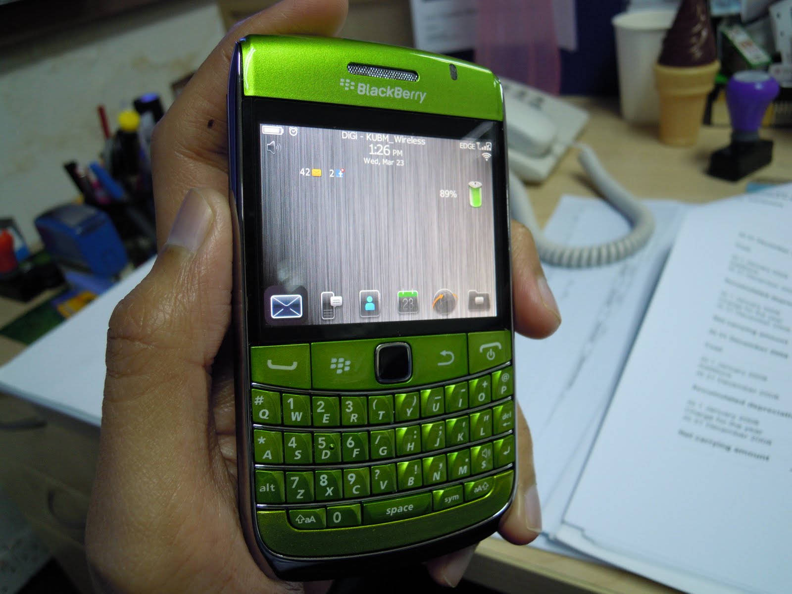 Green Blackberry 9700