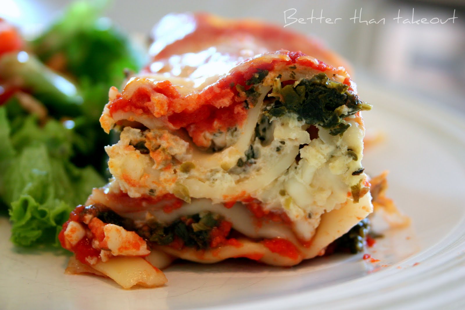 Better than takeout "Loaf Pan Lasagna" with Cottage Cheese & Spinach
