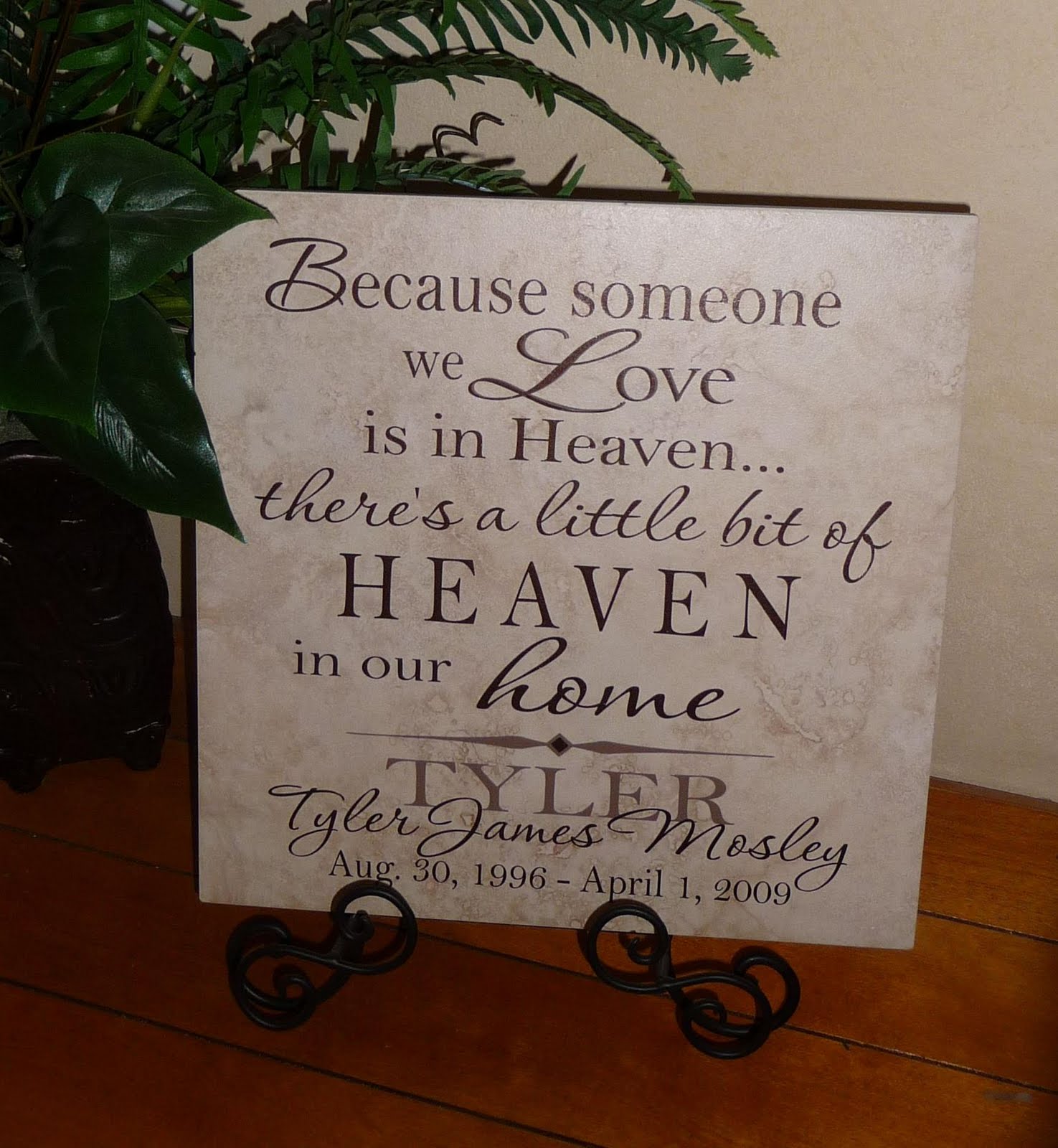 Cher's Signs by Design Memorial Tile/ Frame