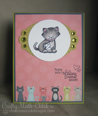 Feline Better Get Well Soon Kitty card by Crafty Math Chick | Newton's Sick Day by Newton's Nook Designs