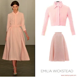 Sophie, Countess of Wessex Style EMILIA WICKSTEAD Midi Suit and  PRADA Suede Pumps