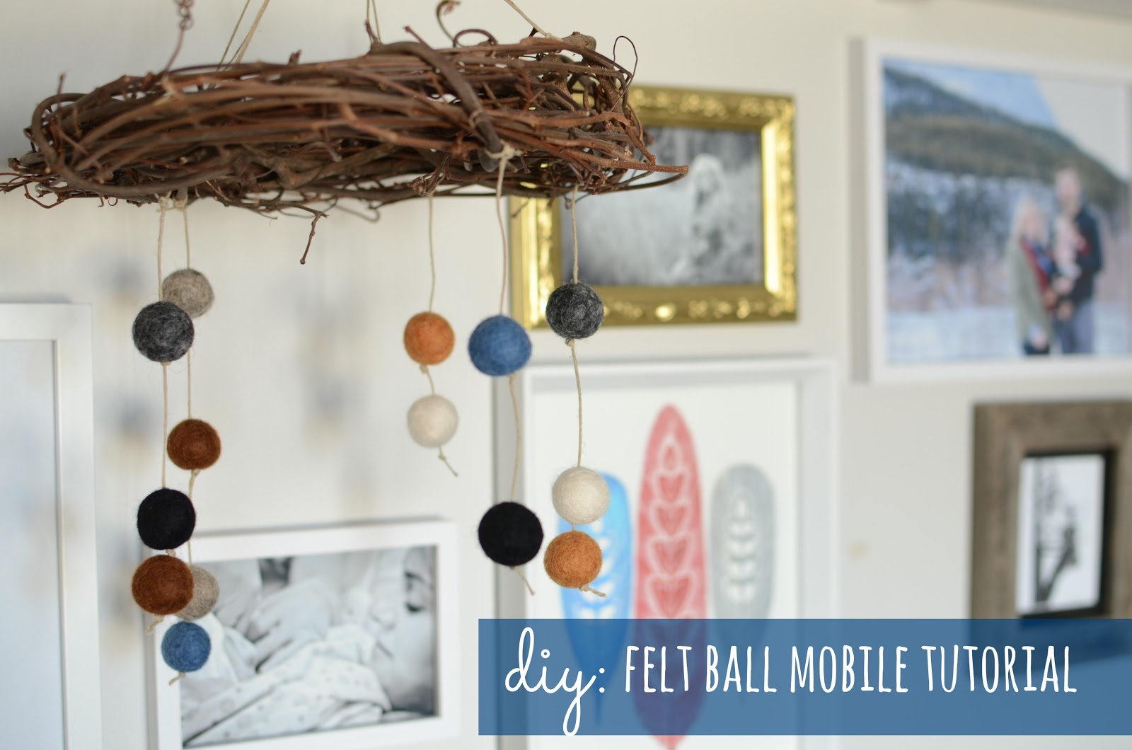 Fancy Napkin .diy rustic felt ball mobile.