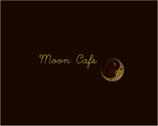 Moon Cafe Logo Design Moon Cafe Logo Design